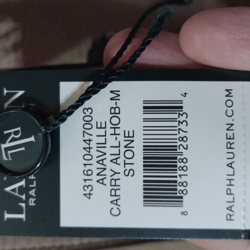 NWT LAUREN Ralph Lauren Annaville Carry All Stone - Picture 12 of 15